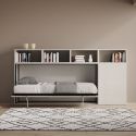 Letto singolo a scomparsa orizzontale con mobili Kando A