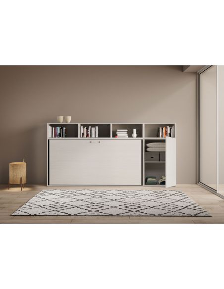 Letto singolo a scomparsa orizzontale con mobili Auda A