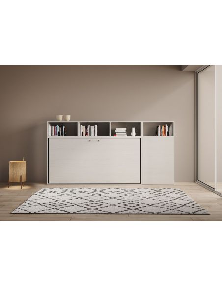 Letto singolo a scomparsa orizzontale con mobili Auda A