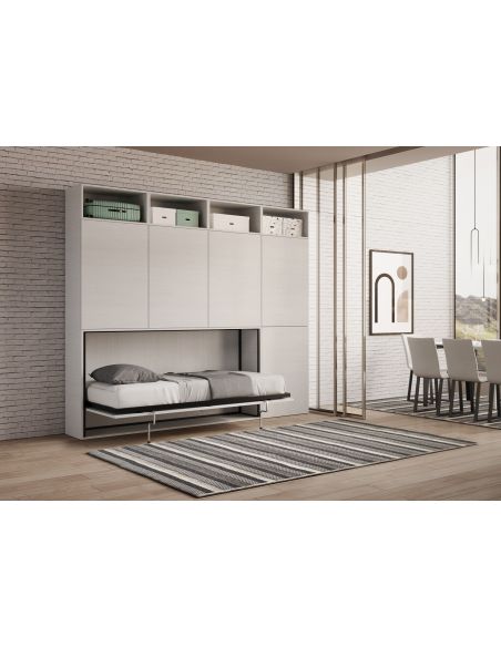 Letto singolo a scomparsa orizzontale con mobili Auda B
