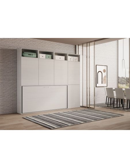 Letto singolo a scomparsa orizzontale con mobili Auda B