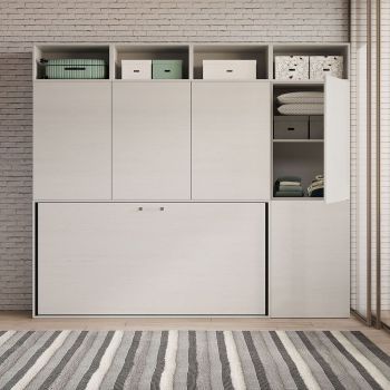 Letto singolo a scomparsa orizzontale con mobili Auda B