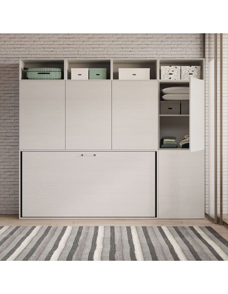 Letto singolo a scomparsa orizzontale con mobili Auda B