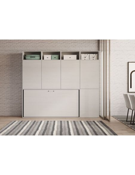 Letto singolo a scomparsa orizzontale con mobili Auda B
