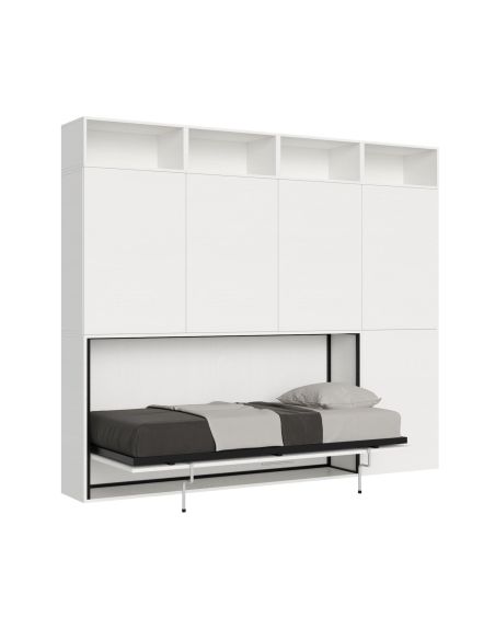 Letto singolo a scomparsa orizzontale con mobili Auda B