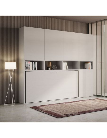 Letto singolo a scomparsa con mobili Auda C