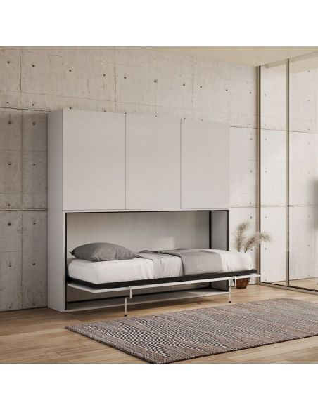 Letto singolo a scomparsa orizzontale con mobili Auda D Letto singolo a scomparsa orizzontale con mobili Auda D