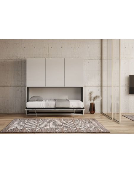 Letto singolo a scomparsa orizzontale con mobili Auda D Letto singolo a scomparsa orizzontale con mobili Auda D