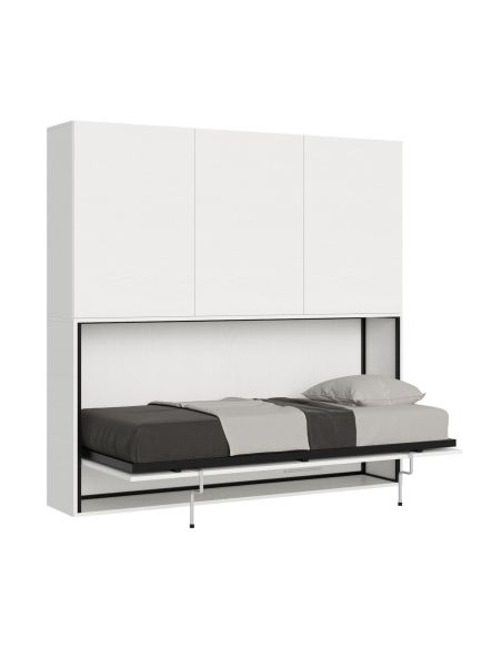 Letto singolo a scomparsa orizzontale con mobili Auda D Letto singolo a scomparsa orizzontale con mobili Auda D