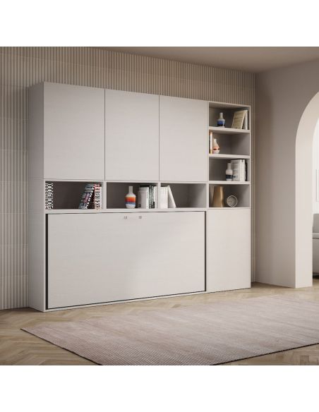 Letto singolo a scomparsa orizzontale con mobili Auda E