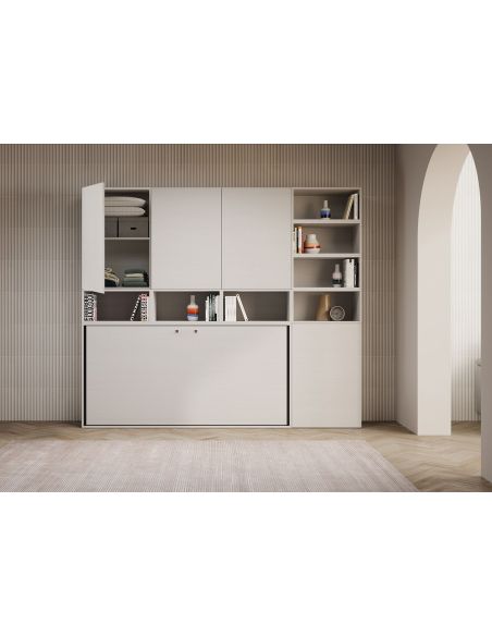 Letto singolo a scomparsa orizzontale con mobili Auda E