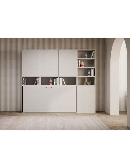 Letto singolo a scomparsa orizzontale con mobili Auda E