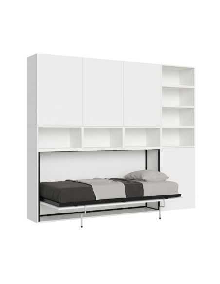 Letto singolo a scomparsa orizzontale con mobili Auda E