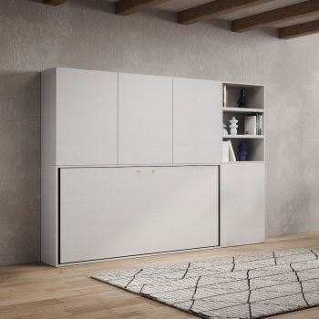 Letto singolo a scomparsa orizzontale con mobili Auda F 2