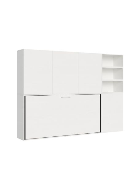 Letto singolo a scomparsa orizzontale con mobili Auda F