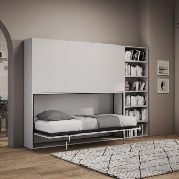 Letto singolo a scomparsa orizzontale con mobili Auda G 2