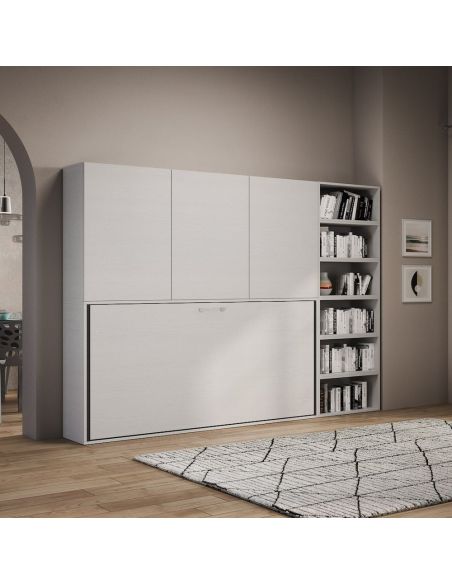 Letto singolo a scomparsa orizzontale con mobili Auda G Letto singolo a scomparsa orizzontale con mobili Auda G