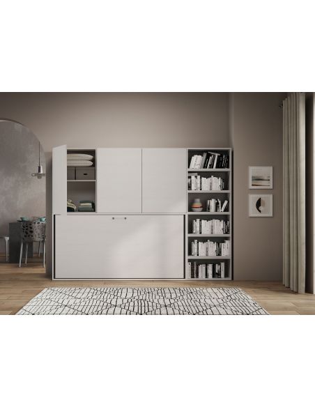 Letto singolo a scomparsa orizzontale con mobili Auda G Letto singolo a scomparsa orizzontale con mobili Auda G
