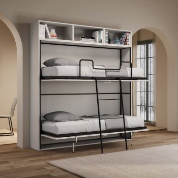 Letto a castello a scomparsa con pensili Auda L 2