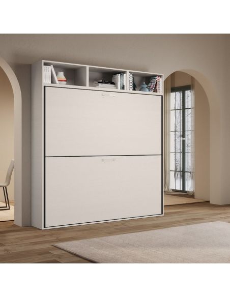 Letto a castello a scomparsa con pensili Auda L