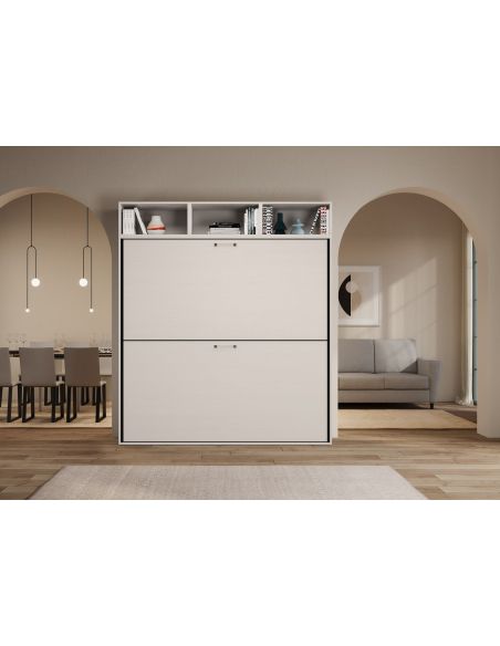 Letto a castello a scomparsa con pensili Auda L