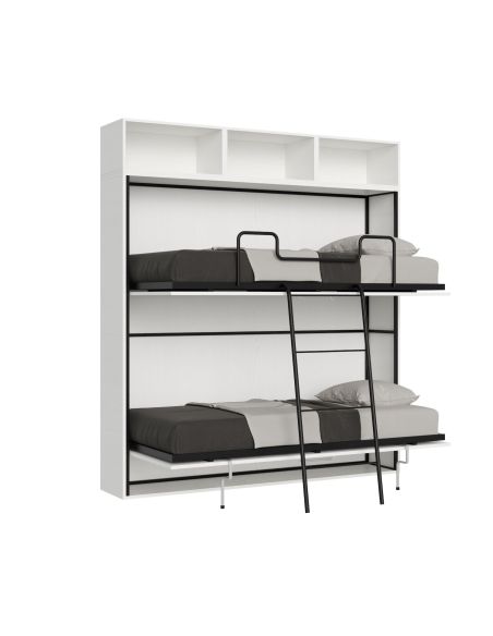 Letto a castello a scomparsa con pensili Auda L