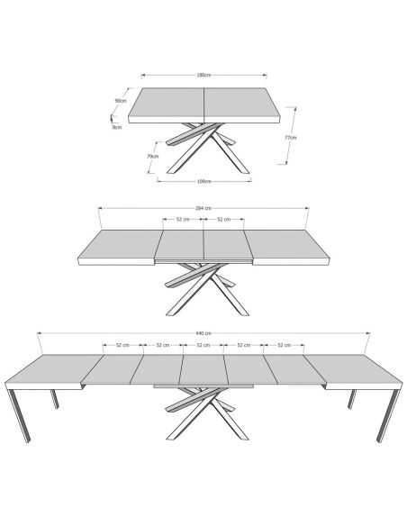 Tavolo da pranzo allungabile Aberdeen 90x180/440 cm Tavolo da pranzo allungabile Aberdeen 90x180/440 cm