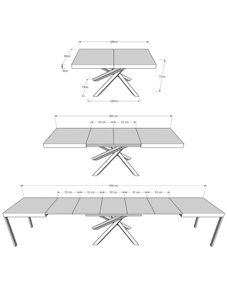 Tavolo da cucina allungabile Aberdeen 4C 90x180/440 cm Tavolo da cucina allungabile Aberdeen 4C 90x180/440 cm
