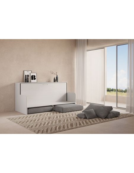 Letto singolo a scomparsa orizzontale con divano Auda