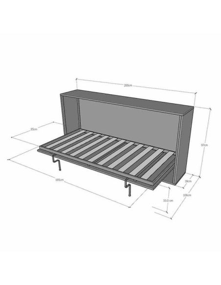Letto singolo a scomparsa orizzontale con divano Auda