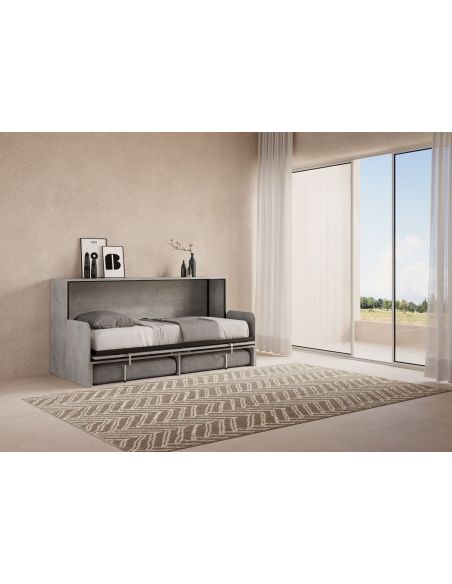 Letto singolo a scomparsa orizzontale con divano Auda