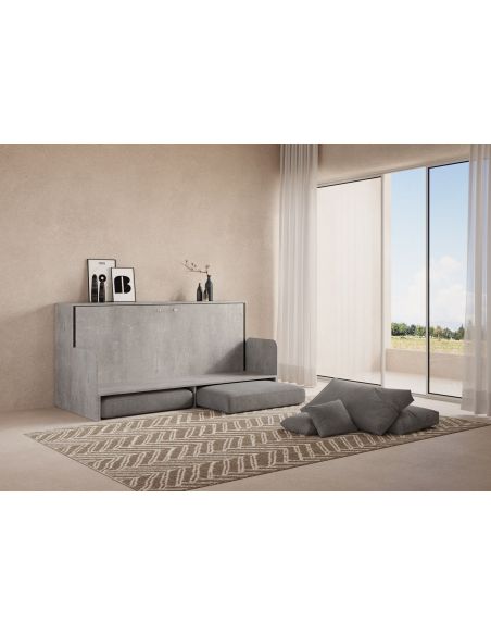 Letto singolo a scomparsa orizzontale con divano Auda