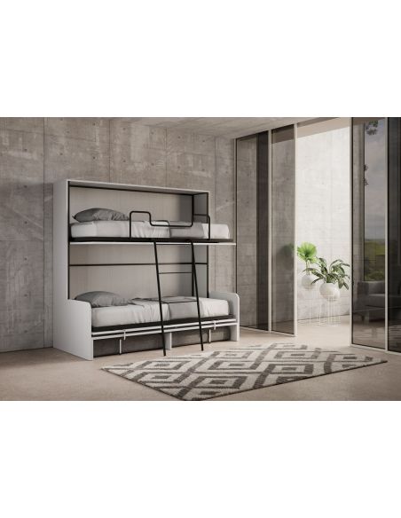 Letto a castello a scomparsa con divano Auda Letto a castello a scomparsa con divano Auda