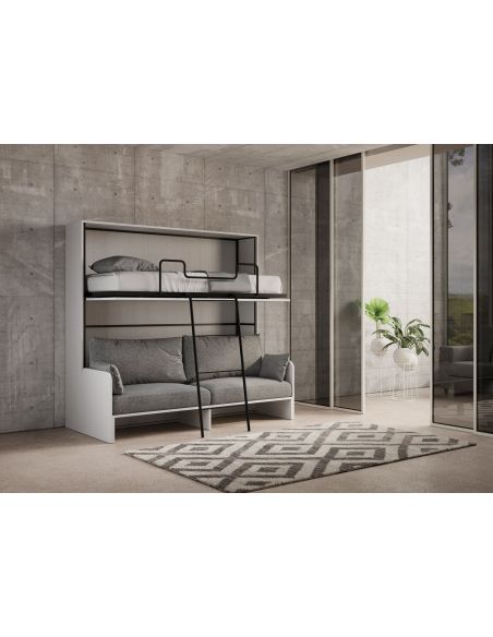 Letto a castello a scomparsa con divano Auda Letto a castello a scomparsa con divano Auda