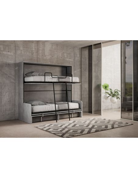 Letto a castello a scomparsa con divano Auda Letto a castello a scomparsa con divano Auda