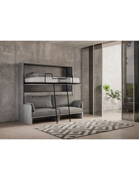 Letto a castello a scomparsa con divano Auda Letto a castello a scomparsa con divano Auda