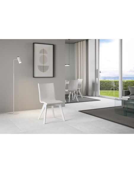 Sedia da cucina imbottita con gambe in legno Linette