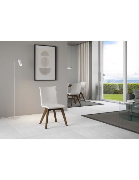 Sedia da cucina imbottita con gambe in legno Linette