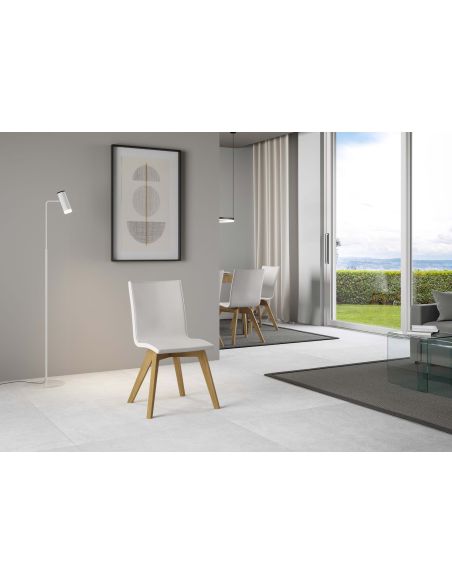 Sedia da cucina imbottita con gambe in legno Linette