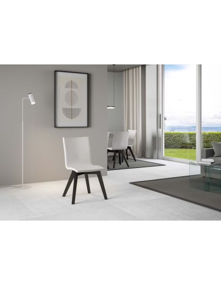 Sedia da cucina imbottita con gambe in legno Linette