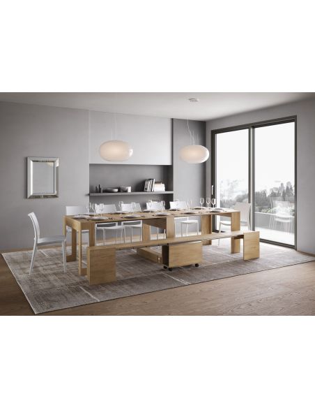 Consolle allungabile con panca Gram