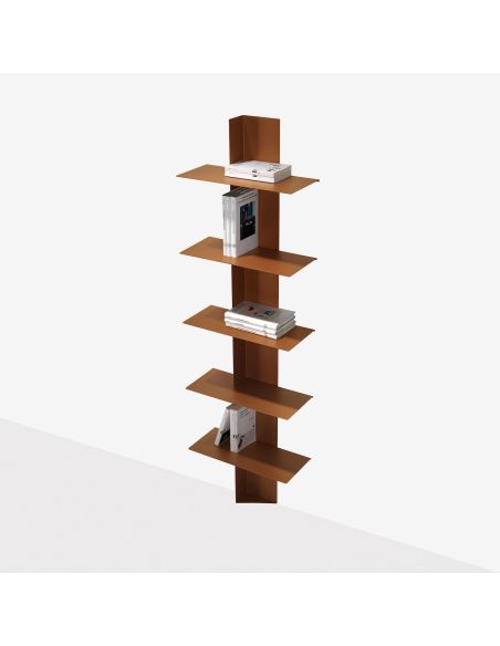 Libreria moderna da parete a colonna in acciaio 5 mensole Vertikal Libreria moderna da parete a colonna in acciaio 5 mensole Vertikal