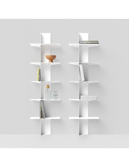 Libreria moderna da parete a colonna in acciaio 5 mensole Vertikal Libreria moderna da parete a colonna in acciaio 5 mensole Vertikal