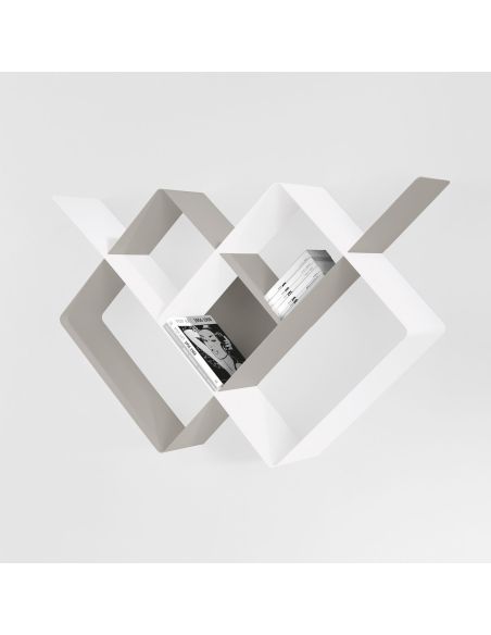 Libreria a parete moderna in acciaio modulare Kreando