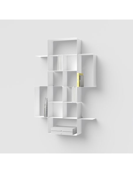 Libreria a parete moderna in acciaio modulare Kreando
