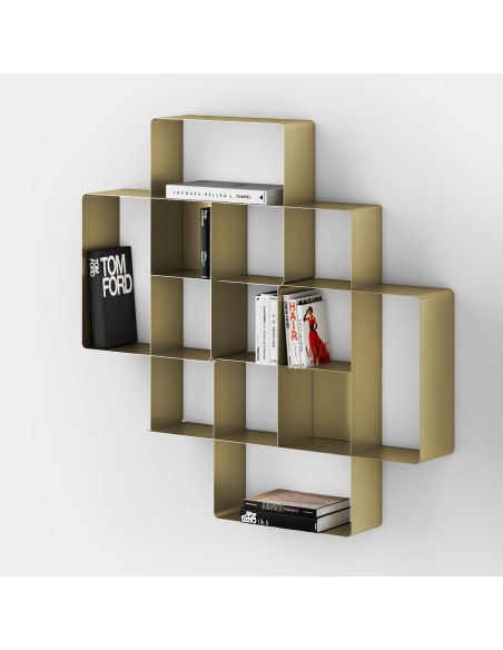 Libreria a parete moderna in acciaio modulare Kreando