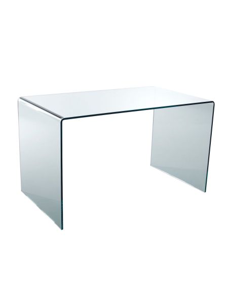 Scrivania in vetro curvato trasparente Marlon