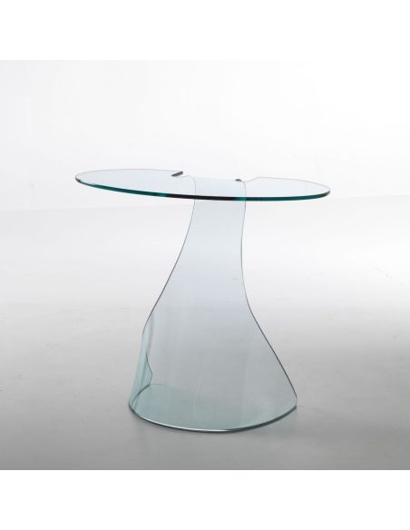 Consolle da ingresso in vetro curvato trasparente Jimmy