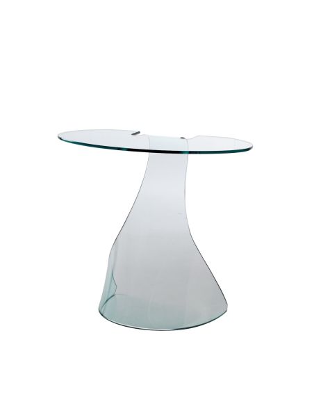 Consolle da ingresso in vetro curvato trasparente Jimmy