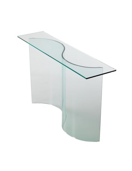 Consolle da ingresso in vetro curvato trasparente Slalom